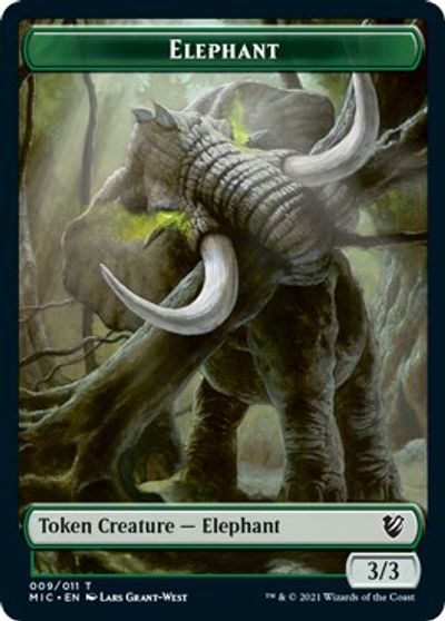 Elephant // Spirit Double-sided Token [Innistrad: Midnight Hunt Commander] | Devastation Store