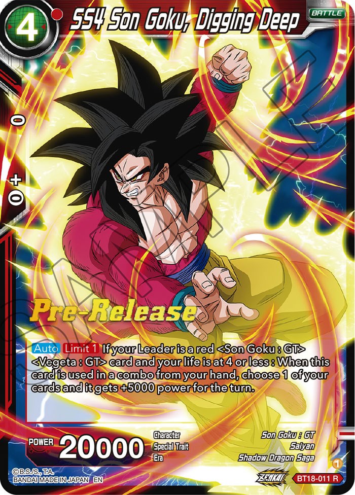 SS4 Son Goku, Digging Deep (BT18-011) [Dawn of the Z-Legends Prerelease Promos] | Devastation Store