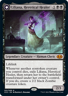 Liliana, Heretical Healer // Liliana, Defiant Necromancer [Commander Collection: Black] | Devastation Store