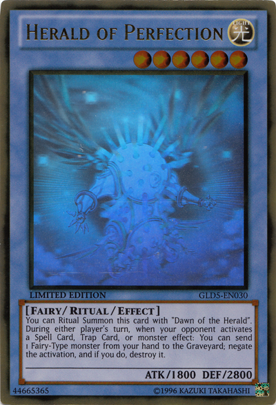 Herald of Perfection [GLD5-EN030] Ghost/Gold Rare | Devastation Store