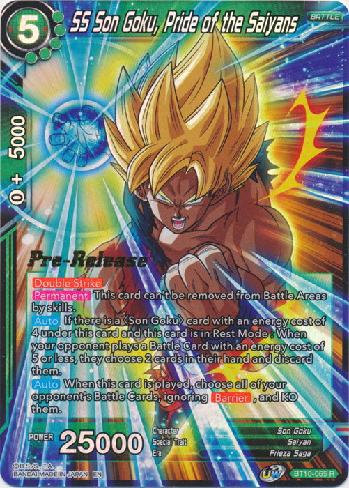 SS Son Goku, Pride of the Saiyans (BT10-065) [Rise of the Unison Warrior Prerelease Promos] | Devastation Store
