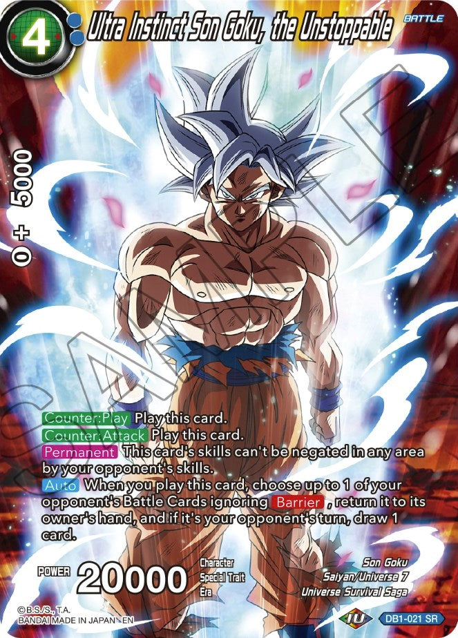 Ultra Instinct Son Goku, the Unstoppable (DB1-021) [Theme Selection: History of Son Goku] | Devastation Store