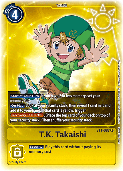 T.K. Takaishi [BT1-087] (Buy-A-Box Promo) [Release Special Booster Ver.1.0 Promos] | Devastation Store