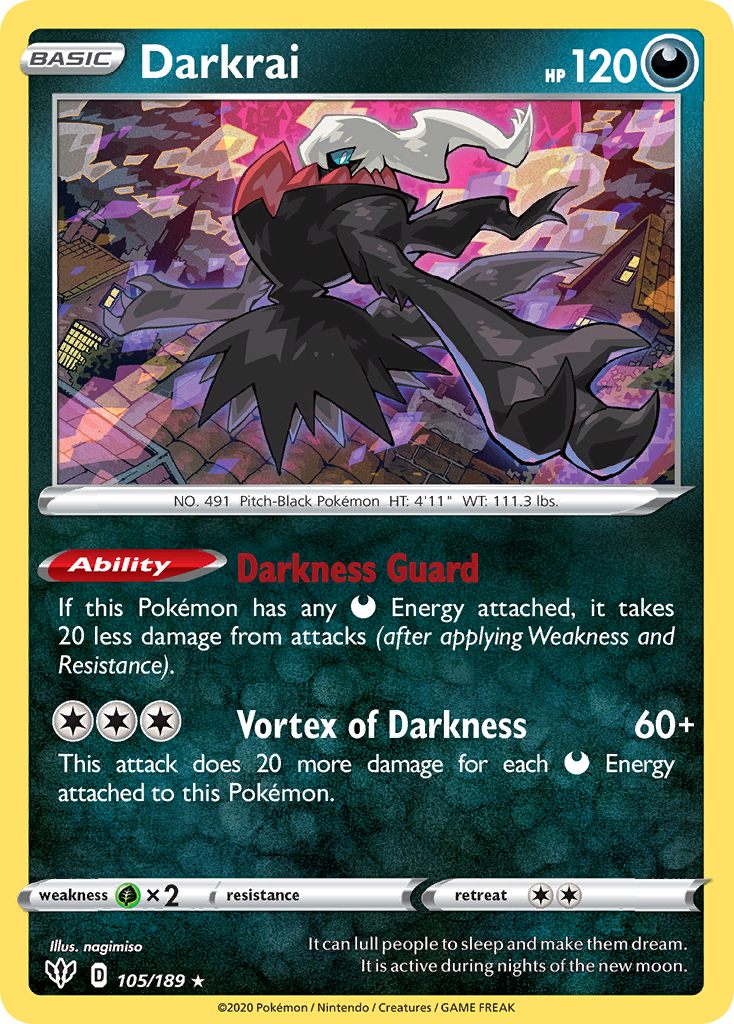 Darkrai (105/189) [Sword & Shield: Darkness Ablaze] | Devastation Store