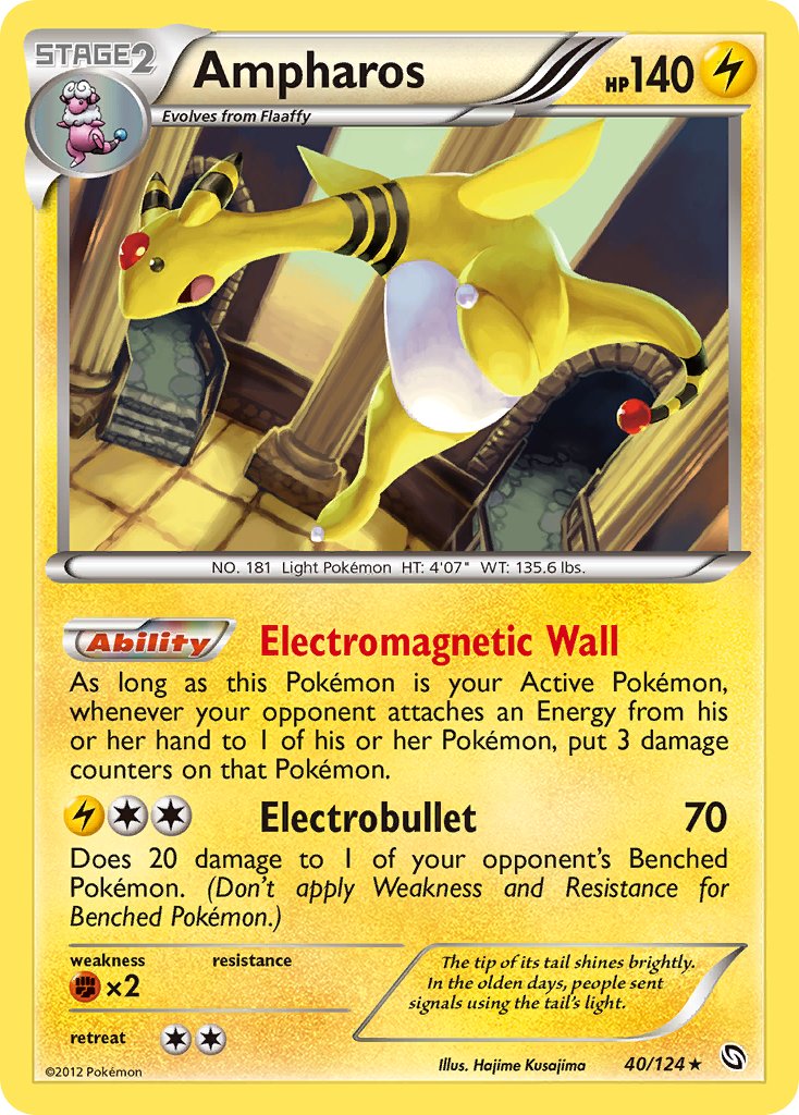 Ampharos (40/124) (Cosmos Holo) (Blister Exclusive) [Black & White: Dragons Exalted] | Devastation Store