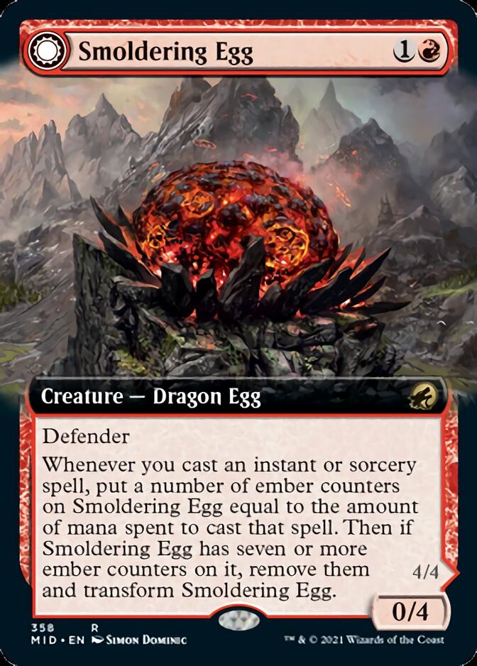 Smoldering Egg // Ashmouth Dragon (Extended) [Innistrad: Midnight Hunt] | Devastation Store