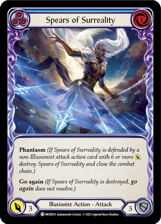 Spears of Surreality (Blue) (Rainbow Foil) [MON103-RF] 1st Edition Rainbow Foil - Devastation Store | Devastation Store