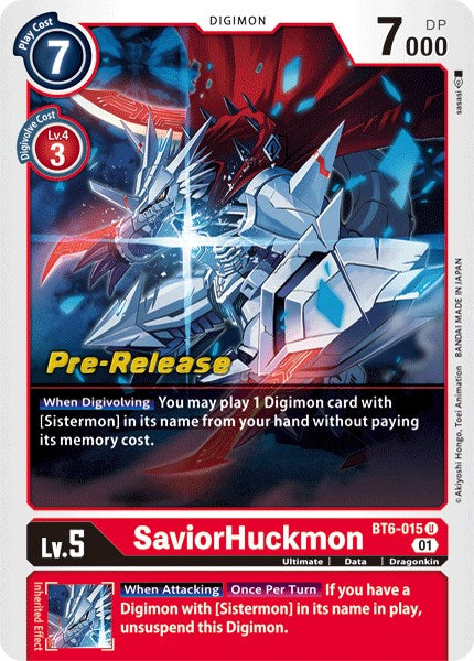 SaviorHuckmon [BT6-015] [Double Diamond Pre-Release Cards] | Devastation Store