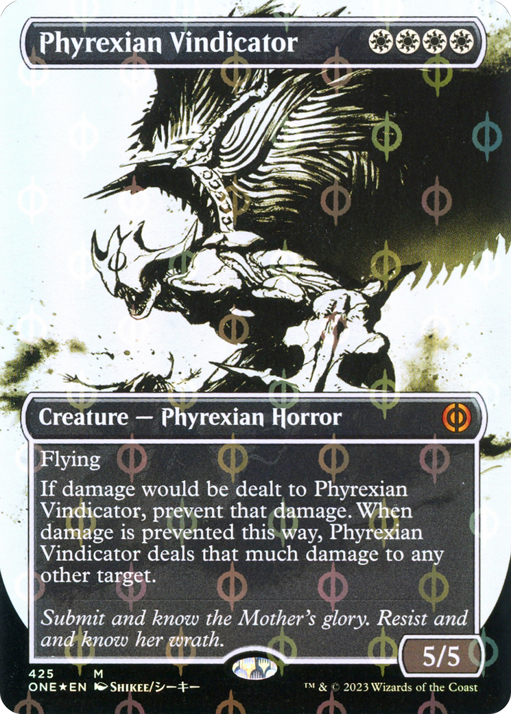 Phyrexian Vindicator (Borderless Ichor Step-and-Compleat Foil) [Phyrexia: All Will Be One] | Devastation Store