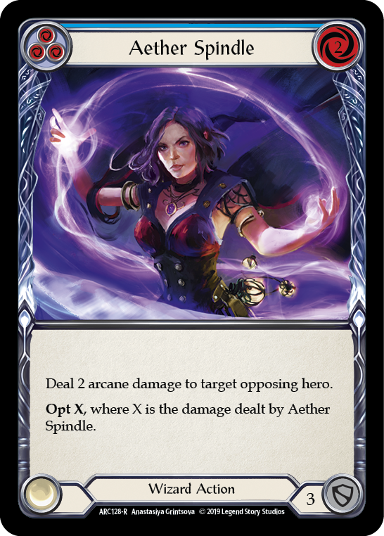 Aether Spindle (Blue) [ARC128-R] 1st Edition Rainbow Foil - Devastation Store | Devastation Store