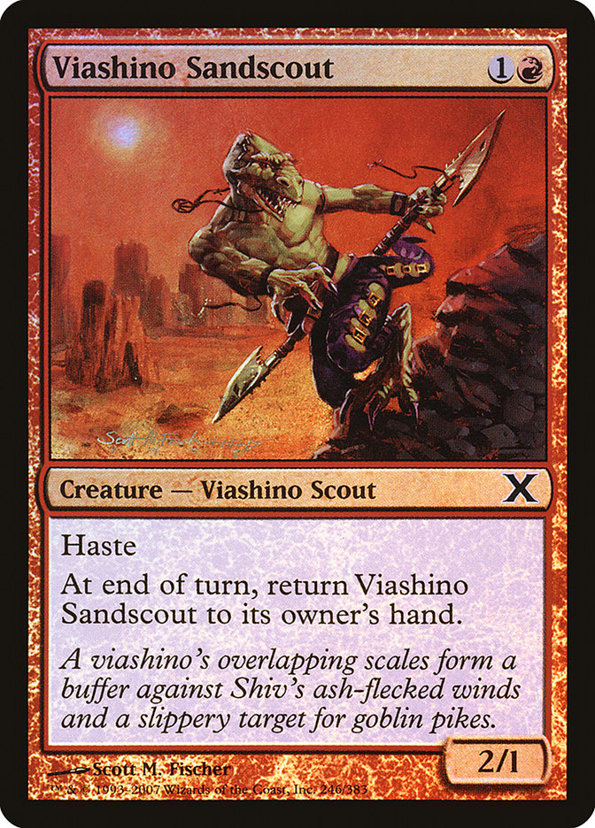 Viashino Sandscout (Premium Foil) [Tenth Edition] | Devastation Store