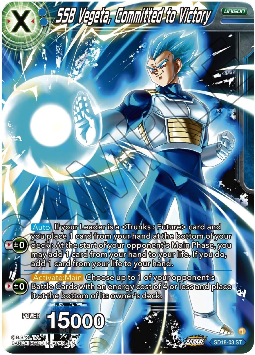 SSB Vegeta, Committed to Victory (SD18-03) [Dawn of the Z-Legends] | Devastation Store