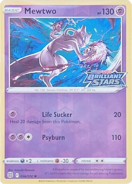 Mewtwo (056/172) (Brilliant Stars Stamped) [Sword & Shield: Brilliant Stars] | Devastation Store