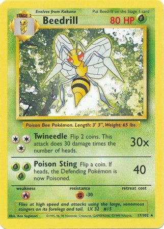 Beedrill (17/102) [Base Set Unlimited] | Devastation Store