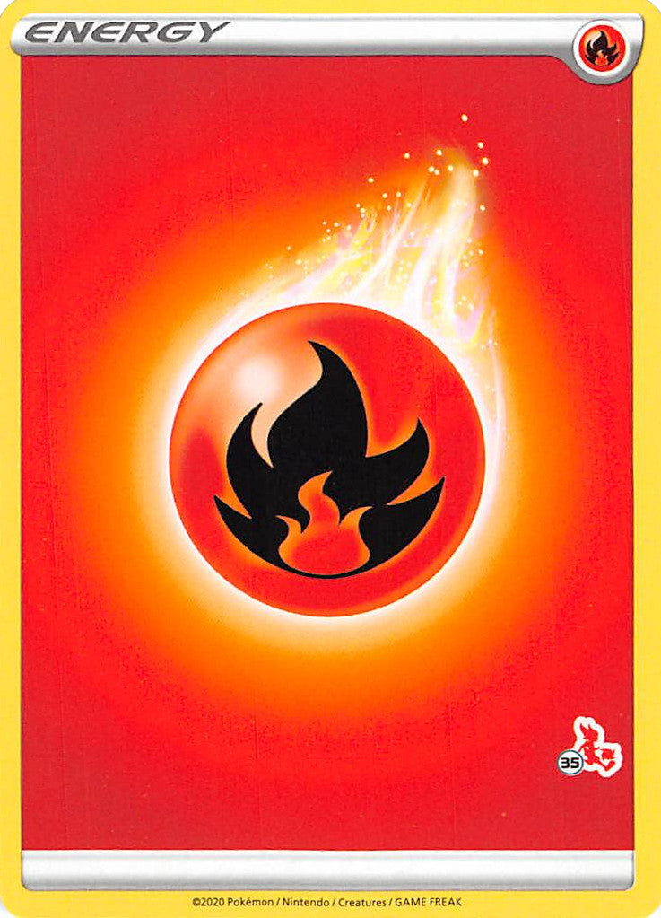 Fire Energy (Cinderace Stamp #35) [Battle Academy 2022] | Devastation Store