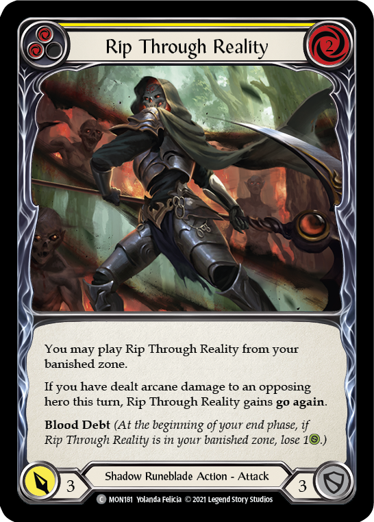 Rip Through Reality (Yellow) (Rainbow Foil) [MON181-RF] 1st Edition Rainbow Foil - Devastation Store | Devastation Store