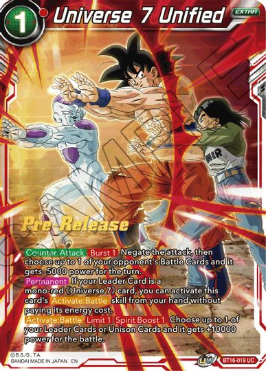 Universe 7 Unified (BT16-019) [Realm of the Gods Prerelease Promos] | Devastation Store