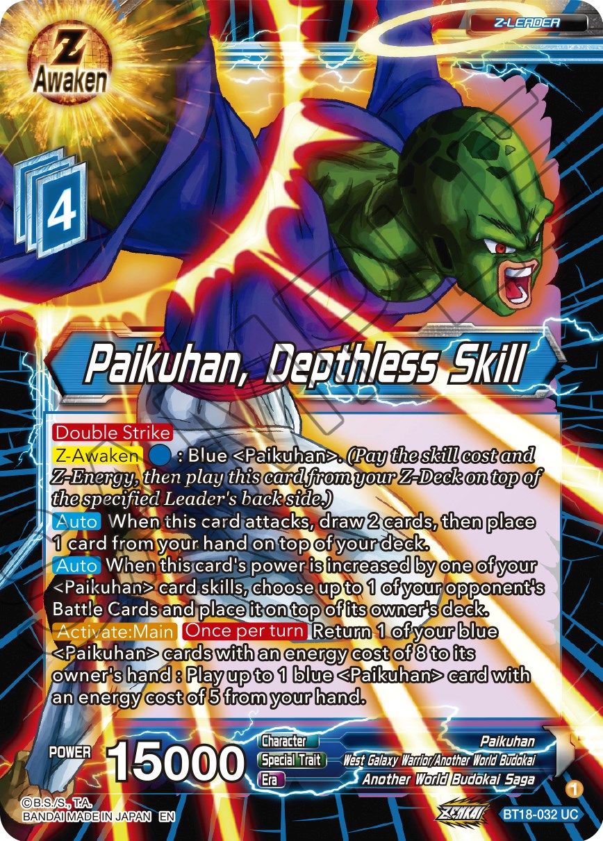 Paikuhan, Depthless Skill (BT18-032) [Dawn of the Z-Legends] | Devastation Store