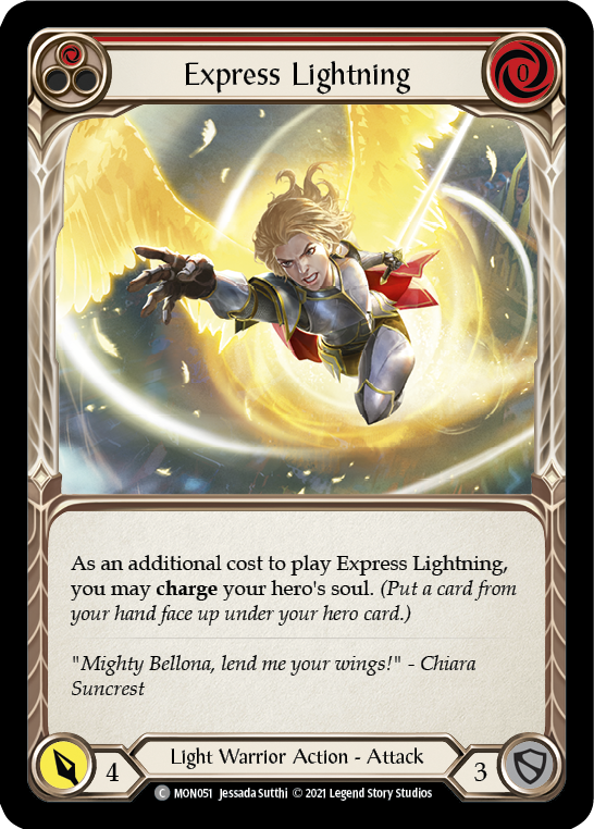 Express Lightning (Red) (Rainbow Foil) [MON051-RF] 1st Edition Rainbow Foil - Devastation Store | Devastation Store