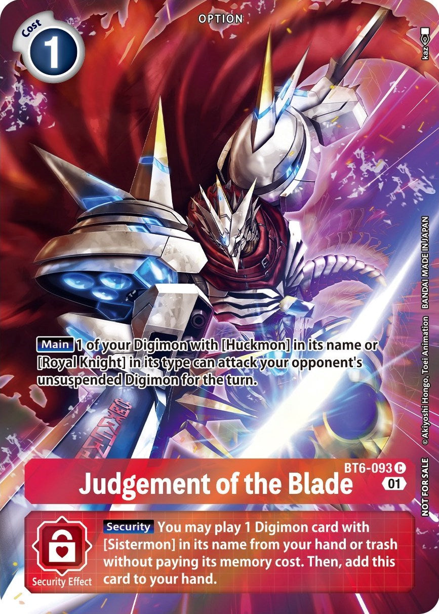 Judgement of the Blade [BT6-093] (Premium Deck Set) [Double Diamond Promos] | Devastation Store