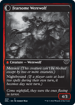 Fearful Villager // Fearsome Werewolf [Innistrad: Double Feature] | Devastation Store