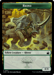 Elf Knight // Rhino Double-Sided Token [Ravnica Remastered Tokens] | Devastation Store