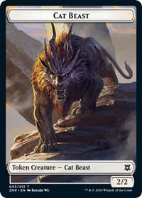 Cat Beast // Copy Double-sided Token [Zendikar Rising Tokens] | Devastation Store