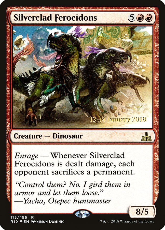 Silverclad Ferocidons [Rivals of Ixalan Prerelease Promos] - Devastation Store | Devastation Store