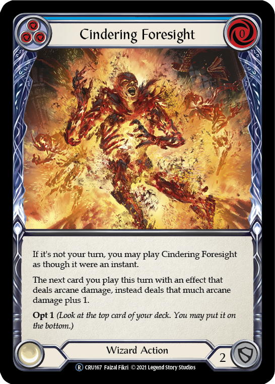 Cindering Foresight (Blue) (Rainbow Foil) [CRU167-RF] Unlimited Rainbow Foil | Devastation Store