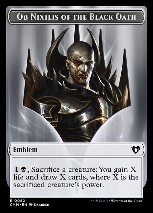Soldier // Emblem - Ob Nixilis of the Black Oath Double-Sided Token [Commander Masters Tokens] | Devastation Store