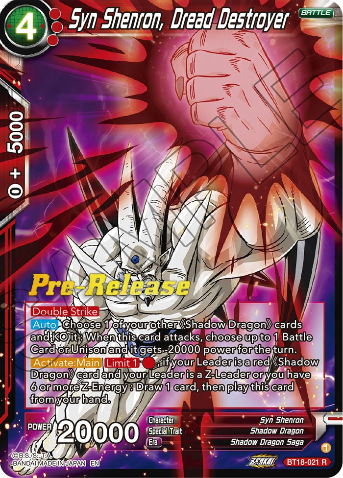 Syn Shenron, Dread Destroyer (BT18-021) [Dawn of the Z-Legends Prerelease Promos] | Devastation Store