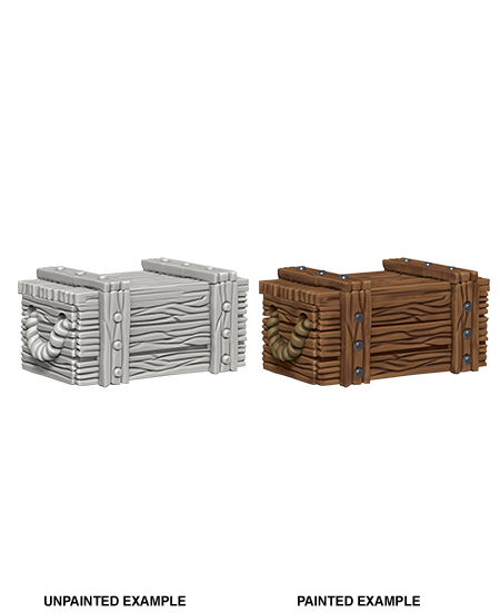 WizKids Deep Cuts Unpainted Miniatures: Crates - Devastation Store | Devastation Store