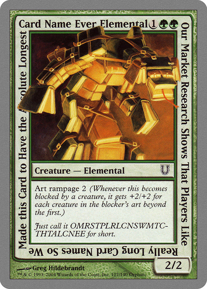 Our Market Research Shows That Players Like Really Long Card Names So We Made this Card to Have the Absolute Longest Card Name Ever Elemental [Unhinged] - Devastation Store | Devastation Store