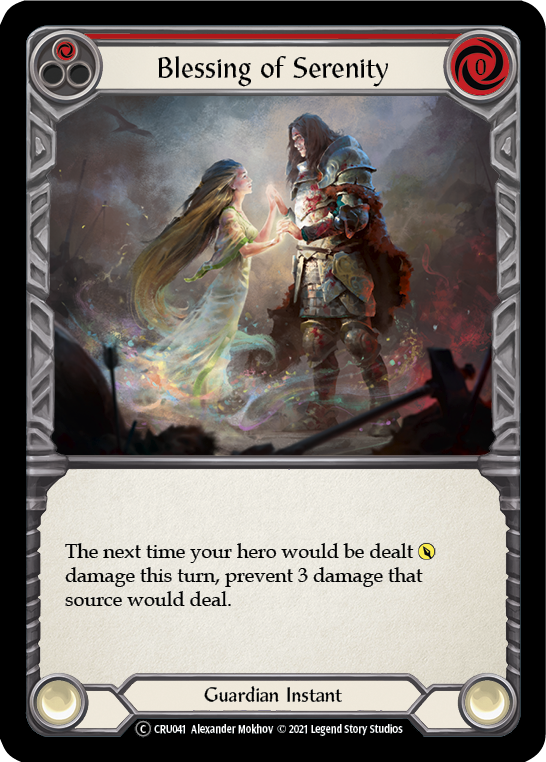 Blessing of Serenity (Red) (Rainbow Foil) [CRU041-RF] Unlimited Rainbow Foil | Devastation Store