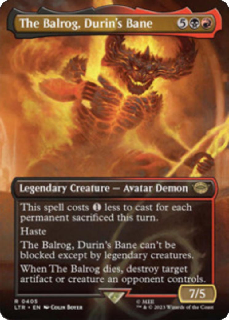 The Balrog, Durin's Bane (Borderless Alternate Art) [The Lord of the Rings: Tales of Middle-Earth] | Devastation Store
