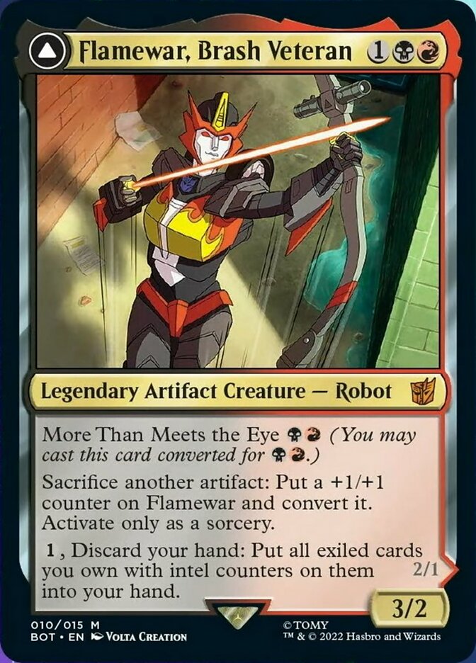 Flamewar, Brash Veteran // Flamewar, Streetwise Operative [Transformers] | Devastation Store
