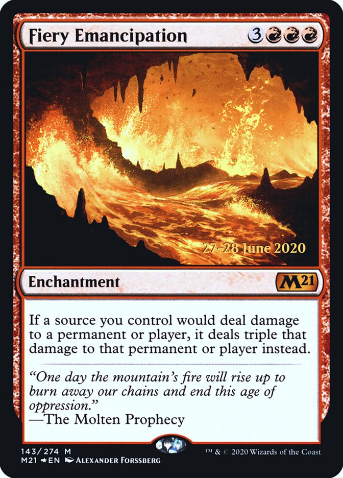 Fiery Emancipation  [Core Set 2021 Prerelease Promos] | Devastation Store