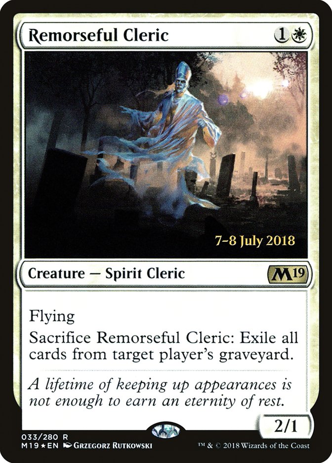 Remorseful Cleric  [Core Set 2019 Prerelease Promos] - Devastation Store | Devastation Store