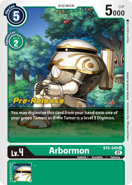 Arbormon [BT6-049] [Double Diamond Pre-Release Cards] | Devastation Store