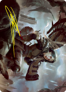 Sawblade Slinger Art Card (Gold-Stamped Signature) [Innistrad: Crimson Vow Art Series] | Devastation Store
