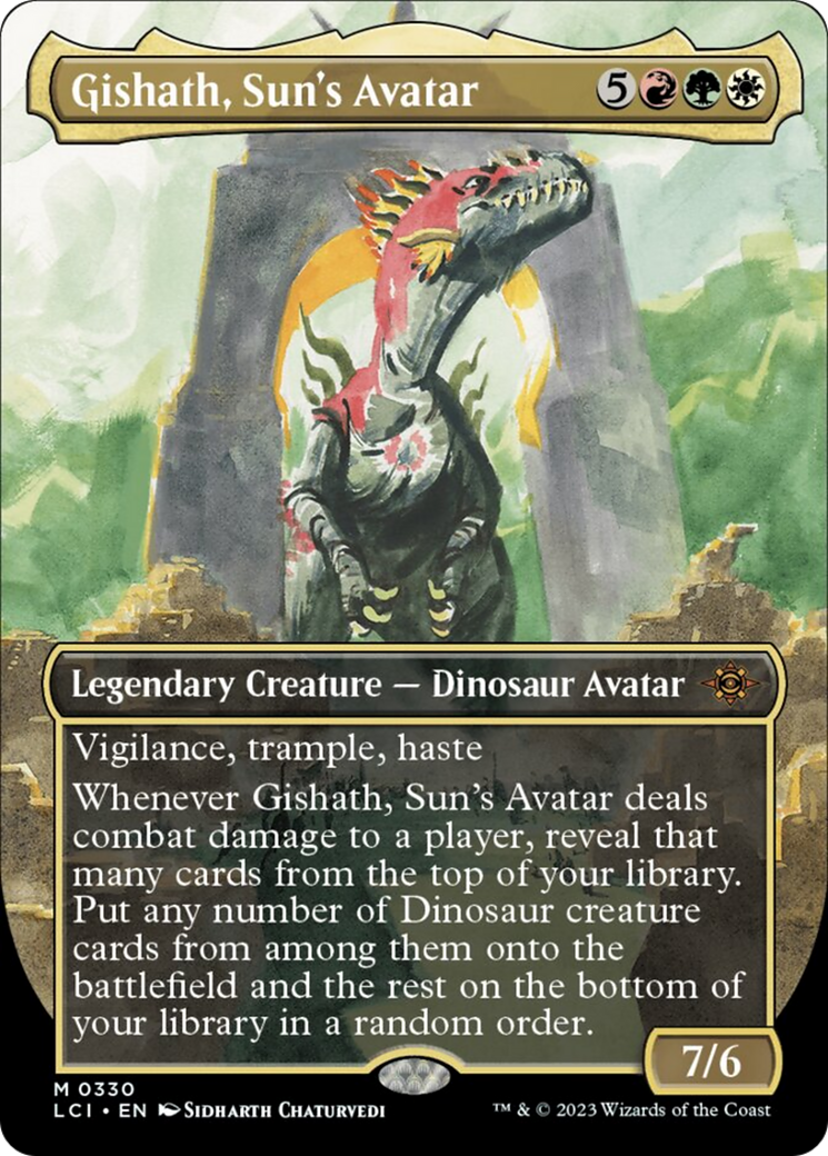 Gishath, Sun's Avatar (Borderless) [The Lost Caverns of Ixalan] | Devastation Store