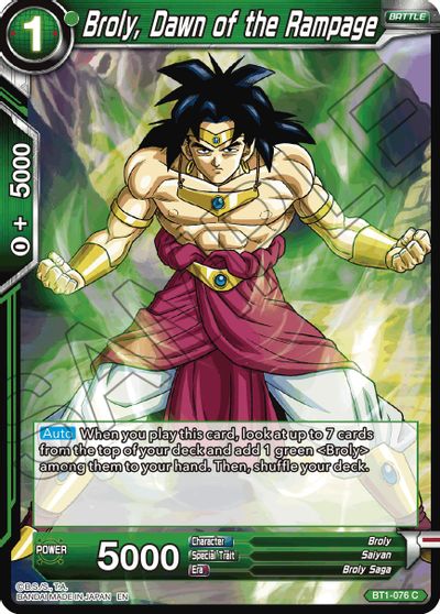 Broly, Dawn of the Rampage (Reprint) (BT1-076) [Battle Evolution Booster] | Devastation Store