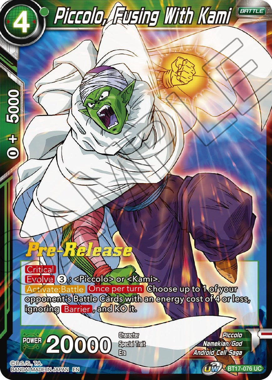 Piccolo, Fusing With Kami (BT17-076) [Ultimate Squad Prerelease Promos] | Devastation Store