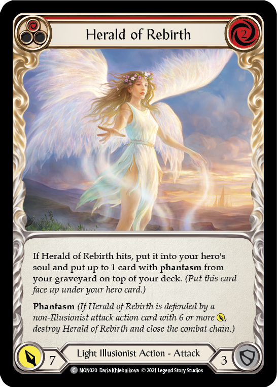 Herald of Rebirth (Red) (Rainbow Foil) [MON020-RF] 1st Edition Rainbow Foil - Devastation Store | Devastation Store