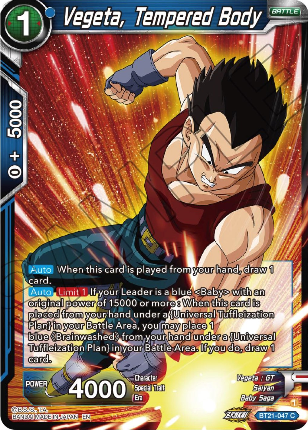 Vegeta, Tempered Body (BT21-047) [Wild Resurgence] | Devastation Store
