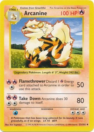 Arcanine (23/102) [Base Set Shadowless Unlimited] | Devastation Store