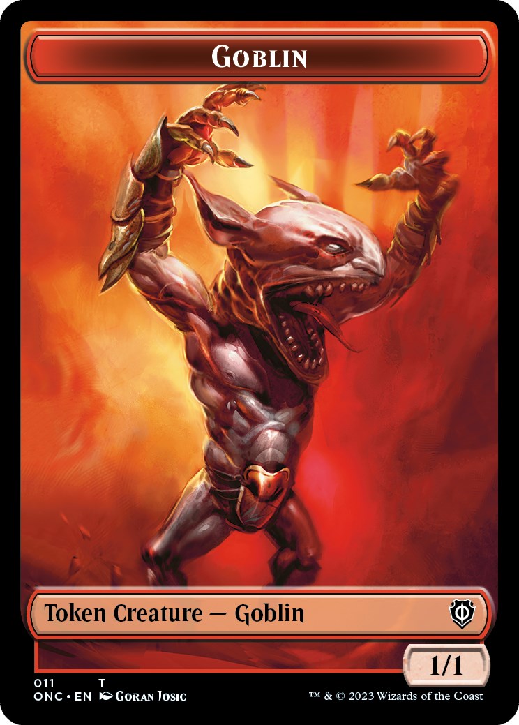 Rebel // Goblin Double-Sided Token [Phyrexia: All Will Be One Commander Tokens] | Devastation Store