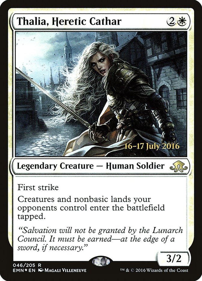 Thalia, Heretic Cathar  [Eldritch Moon Prerelease Promos] - Devastation Store | Devastation Store