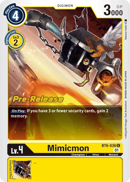 Mimicmon [BT6-036] [Double Diamond Pre-Release Cards] | Devastation Store