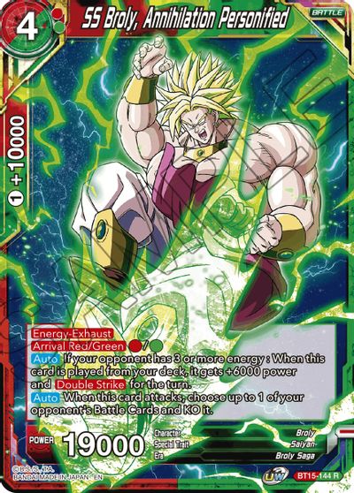 SS Broly, Annihilation Personified [BT15-144] | Devastation Store